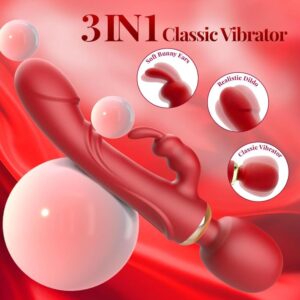 Vibrador conejo 3 en 1